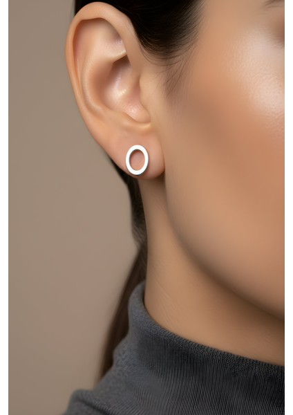 O Harfi 18 Ayar Beyaz Altın Kaplama Gümüş Tek Küpe fiyatları