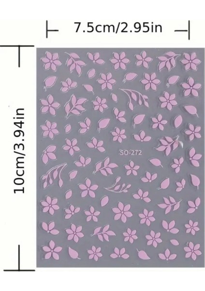 Pembe Çiçek Tırnak Süsleme Stickerı Nail Art Süslemeleri fiyatları