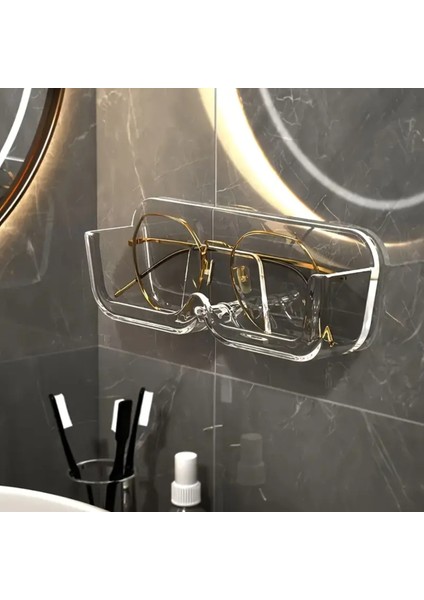 Duvara Monte Edilebilen Şeffaf Pleksi Gözlük Organizatörü ( 2 Adet )