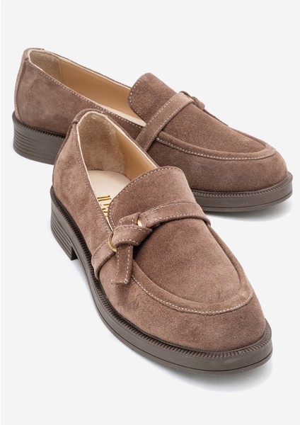 Galea Vizon Süet Tokalı Hakiki Deri Kadın Loafer Ayakkabı