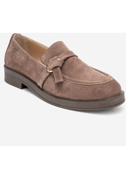 Galea Vizon Süet Tokalı Hakiki Deri Kadın Loafer Ayakkabı modelleri