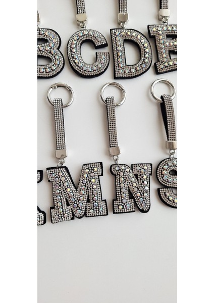 Lüks Hediyelik Zirkon Taşlı Harf Anahtarlık 14,5 cm modelleri