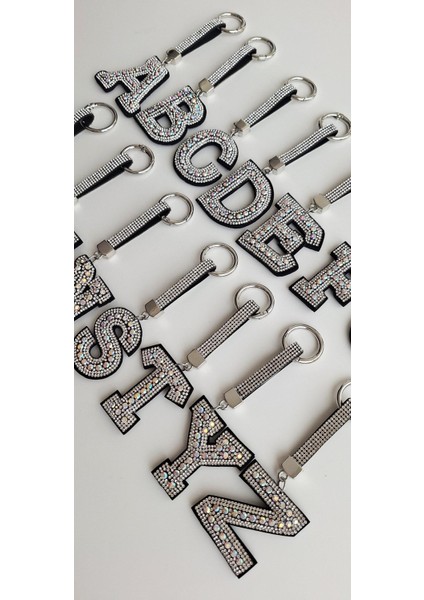 Lüks Hediyelik Zirkon Taşlı Harf Anahtarlık 14,5 cm indirimleri
