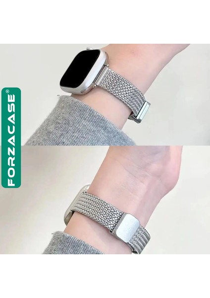 Apple Watch 8 41MM ile Uyumlu D Mıknatıslı Ince Metal Hasır Kordon Kayış - FC1138 fırsatları