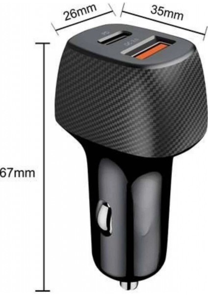 Araç Içi Hızlı Şarj Soketi 38W Oto Çakmaklık Type-C Araba Çakmaklık fırsatları