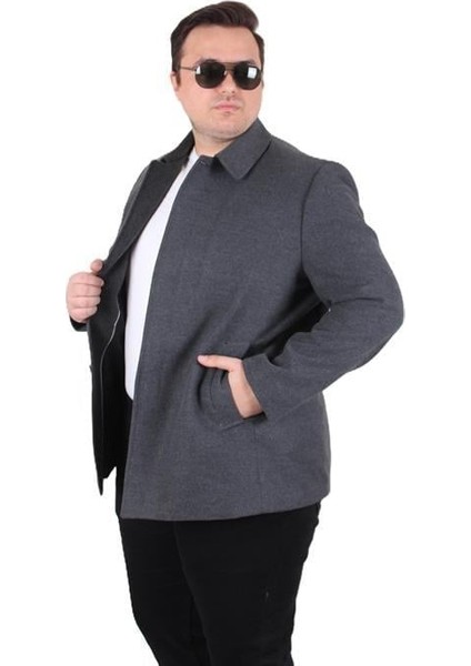 Erkek Büyük Beden Kaşmir Kaban 103008 Fume fiyatları