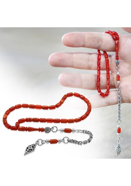 Kararmaz Metal Arnavut Su Damlası Püsküllü Kapsül Kesim Kırmızı Beyaz Mini Boy Ateş Kehribar Tesbih fiyatları