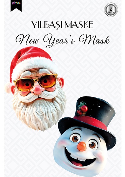 Yılbaşı Karton Maske Noel Baba Kardan Adam Seti Yılbaşı Maske 2'li fiyatları