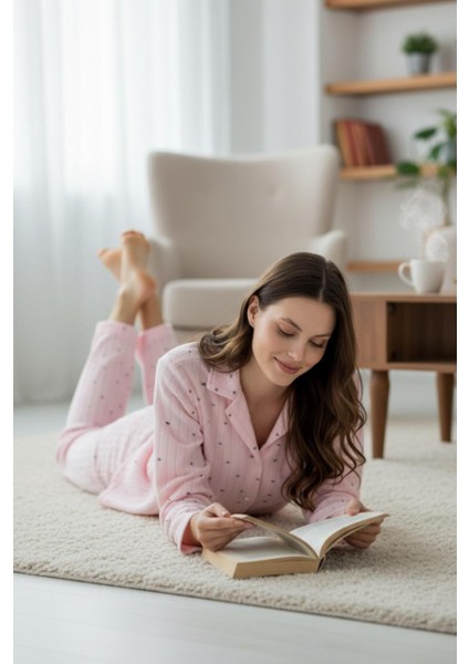 Sıcacık Polar Kumaş Kışlık Ev Giyim Takımı | Kadın Pijama Takımı fiyatları