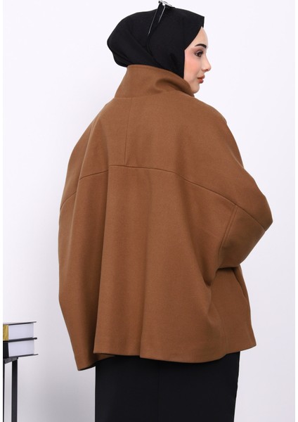 Kahverengi Cepli Oversize Kaşe Kaban fırsatları