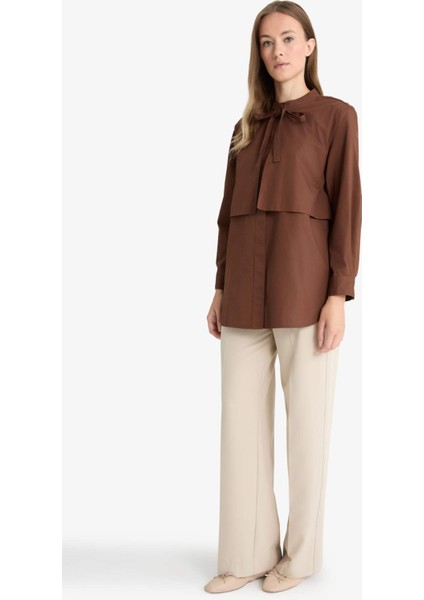 Relax Fit Poplin Uzun Kollu Tunik fiyatları