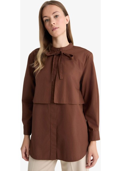 Relax Fit Poplin Uzun Kollu Tunik modelleri