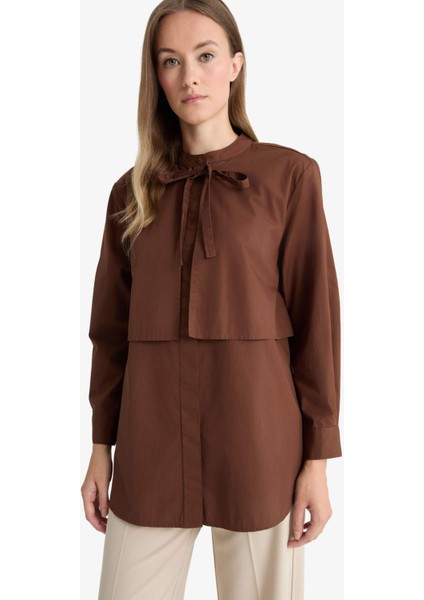 Relax Fit Poplin Uzun Kollu Tunik fırsatları