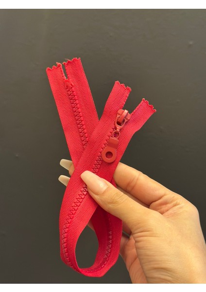 34X3 cm Kırmızı Dişli Fermuar