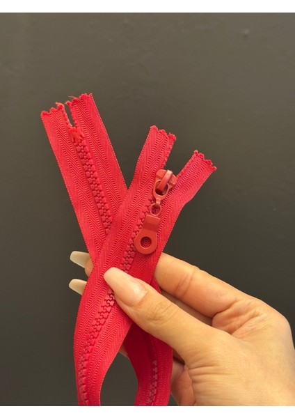 34X3 cm Kırmızı Dişli Fermuar modelleri