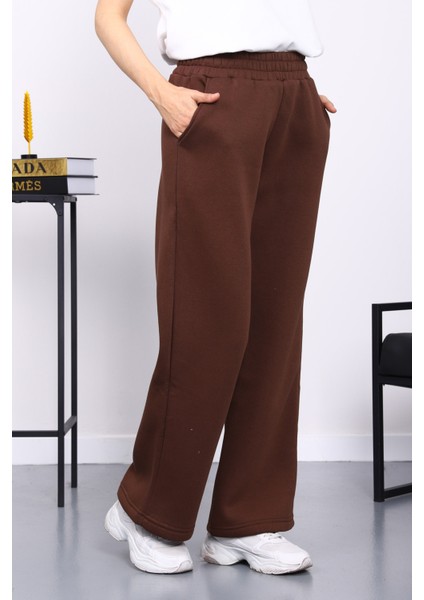 Kahverengi Bel Lastikli Şardonlu Eşofman Altı fiyatları