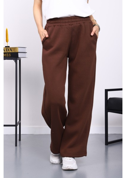 Kahverengi Bel Lastikli Şardonlu Eşofman Altı fırsatları