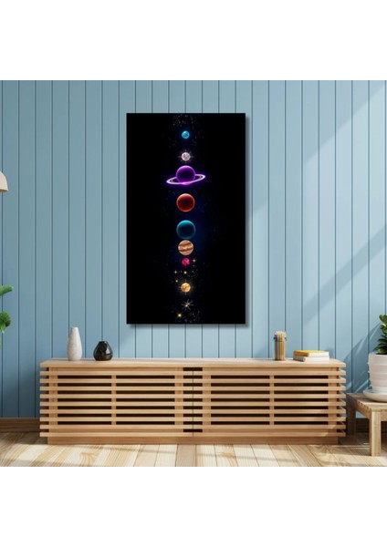 Hd Digital Baskı Renkli Gezegenler Kanvas Duvar Tablosu