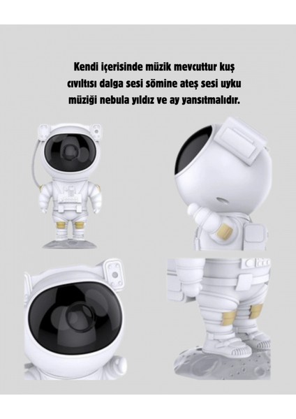 Astronot Galaksi Projeksiyon Lambası Bluetooth Bağlantılı ve Uzaktan Kontrollü fırsatları