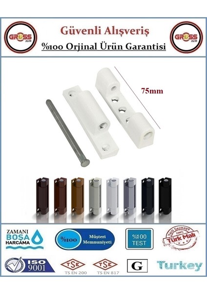 Pimapen Pencere Menteşesi - Metal - 75mm - Beyaz