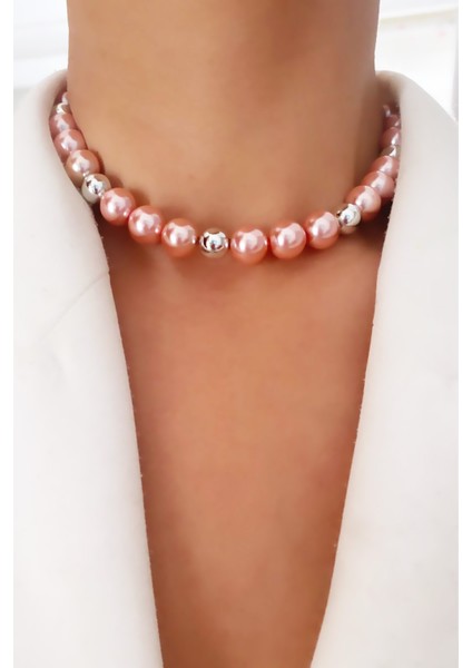 Pembe Istiridye Incisi Görünümlü Kolye