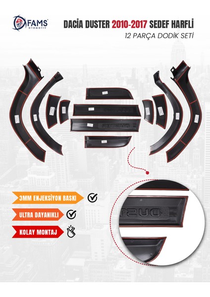 Dacia Duster 2010-2017 Uyumlu Dodik Seti 12 Parça (Sedef Harfli) fırsatları