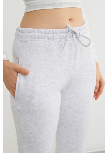 3 Iplik Beli Lastikli Cepli Jogger Eşofman Altı