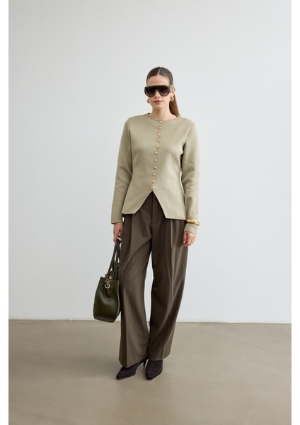 Noi Belden Oturtmalı Triko Hırka Çağla Yeşili modelleri