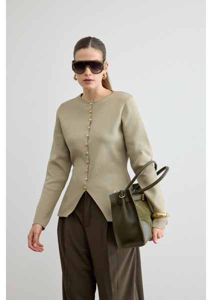 Noi Belden Oturtmalı Triko Hırka Çağla Yeşili indirimleri