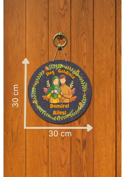 Kapı Süsü Demirel Ailesi Hoş Geldiniz Ahşap Baskı Kişiye Özel Tasarım fırsatları