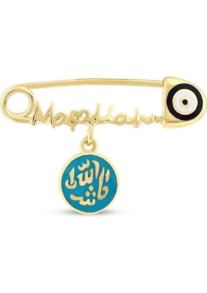 Maşallah Yazılı Altın Bebek Iğne - 14K