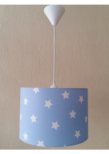 Mavi Yıldızlı M-337 Kumaş Kaplama Çocuk Odası Genç ve Bebek Odası Avize Aydınlatma fiyatları