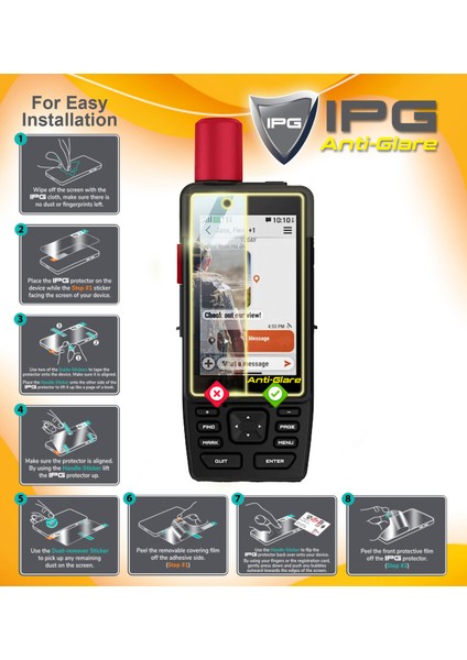 Garmin® Gpsmap H1 Gps Için Anti-Glare Parlama Önleyici Mat Ekran Koruyucu (2 Adet) modelleri