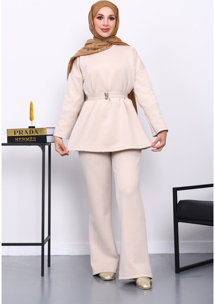 Taş Kemerli Tunik Pantolonlu Scuba Takım
