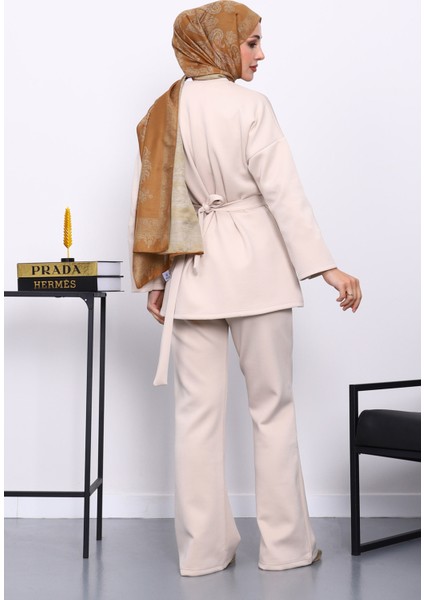 Taş Kemerli Tunik Pantolonlu Scuba Takım fırsatları