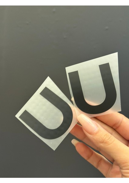 2 Li Ütü Ile Yapışan U Harfi Arma Transfer Baskı 5x5 cm