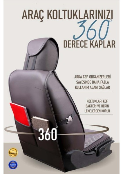 Fiat Siena Uyumlu Yarı Deri Oto Koltuk Kılıfı Tam Set Vena Füme