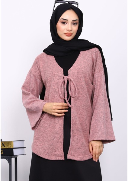 Gül Kurusu Ön Bağlamalı Yumoş Kimono