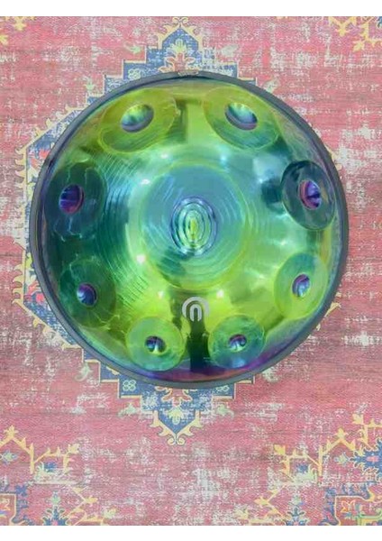 - Titanium Handpan -9 Tonlu -Re Minör ( -Bakım Yağı ,takmalı / Çıkarmalı Renkli Kuşak ve Kılıf)