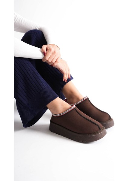 Elsa Kadın Acı Kahve Kışlık Kürklü Terlik fiyatları