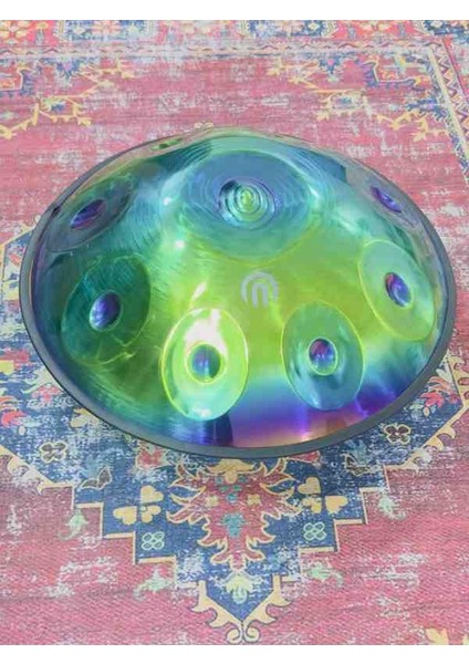 - Titanium Handpan -9 Tonlu -Re Minör ( -Bakım Yağı ,takmalı / Çıkarmalı Renkli Kuşak ve Kılıf) modelleri