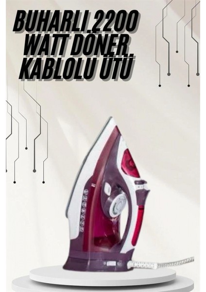 Modern Tasarım 2200W Dayanıklı Buharlı Seramik Kaplama Ütü fiyatları