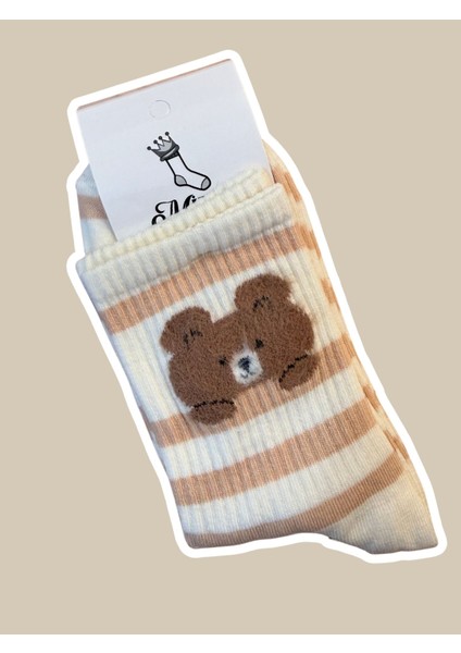 Kadın Renkli Ayıcıklı Pamuklu Çorap Hediyelik indirimleri