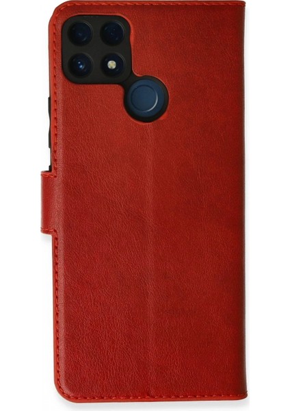 Realme C25 Kılıf Trend S Plus Kapaklı Kılıf - Kırmızı (K95)