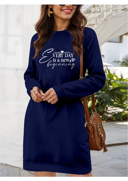 Kadın Uzun Kollu Bisiklet Yaka Kısa Viskon Iki Iplik Elbise modelleri