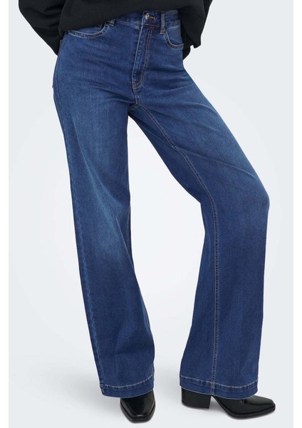 Onlmadison Pamuklu Wide Leg Yüksek Bel Geniş Paça Jeans Bayan Kot Pantolon 15358210 modelleri