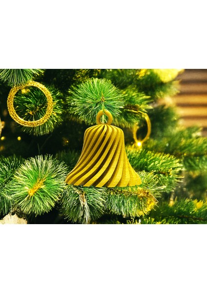 Gold & Silver 6’lı Yılbaşı Zil Seti | 3 cm Mini Ağaç Süsü | 3D Tasarım Metalik Gold Gümüş Yılbaşı Dekoru fiyatları