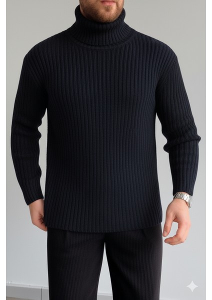 Erkek-Oversıze-Bogazlı-Balıkçı-Yaka-Fitilli-Triko-Kazak