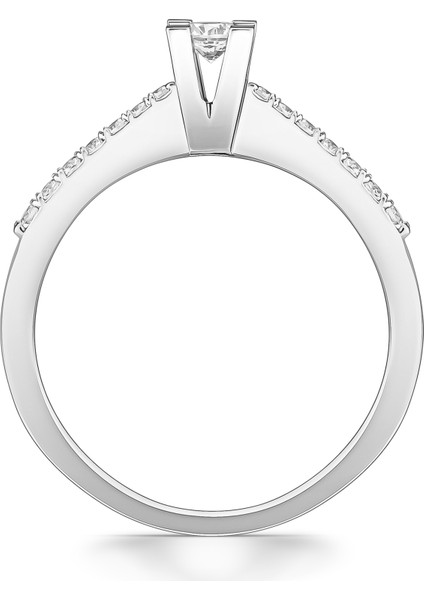 0,27 Karat Kolu Taşlı Tektaş Pırlanta Yüzük modelleri