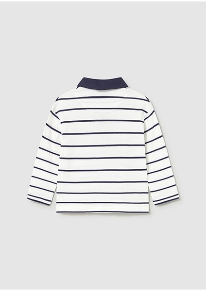Lacivert Çizgili Erkek Bebek Polo Yaka Uzun Kollu Tişört 2103 fiyatları